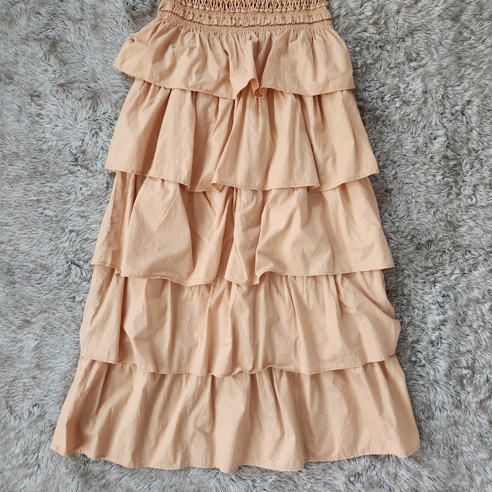 Free People Sunset Dancing Dress Peach Nude Women's Size Large - Picture 4 of 12